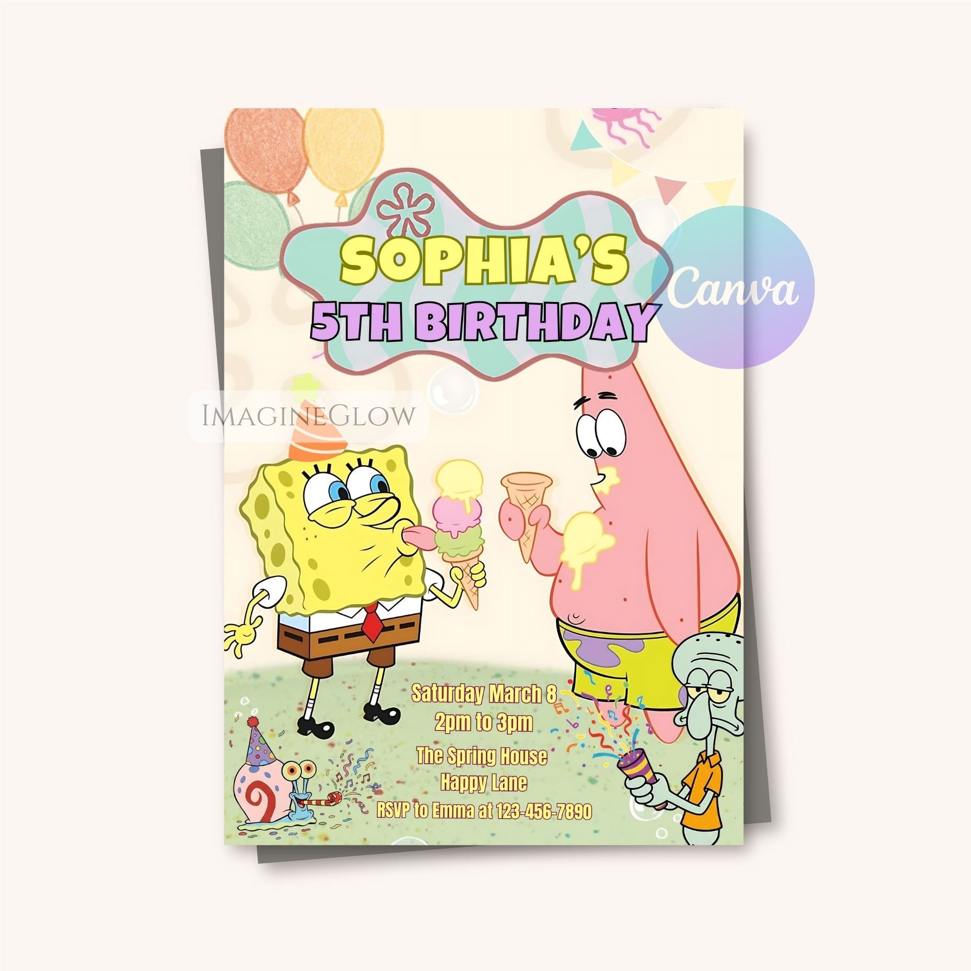 spongebob ocean party invite
