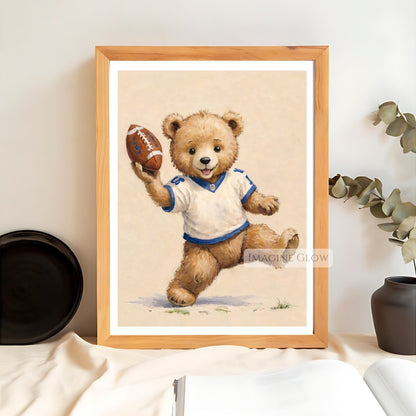 bear football kids room printable
