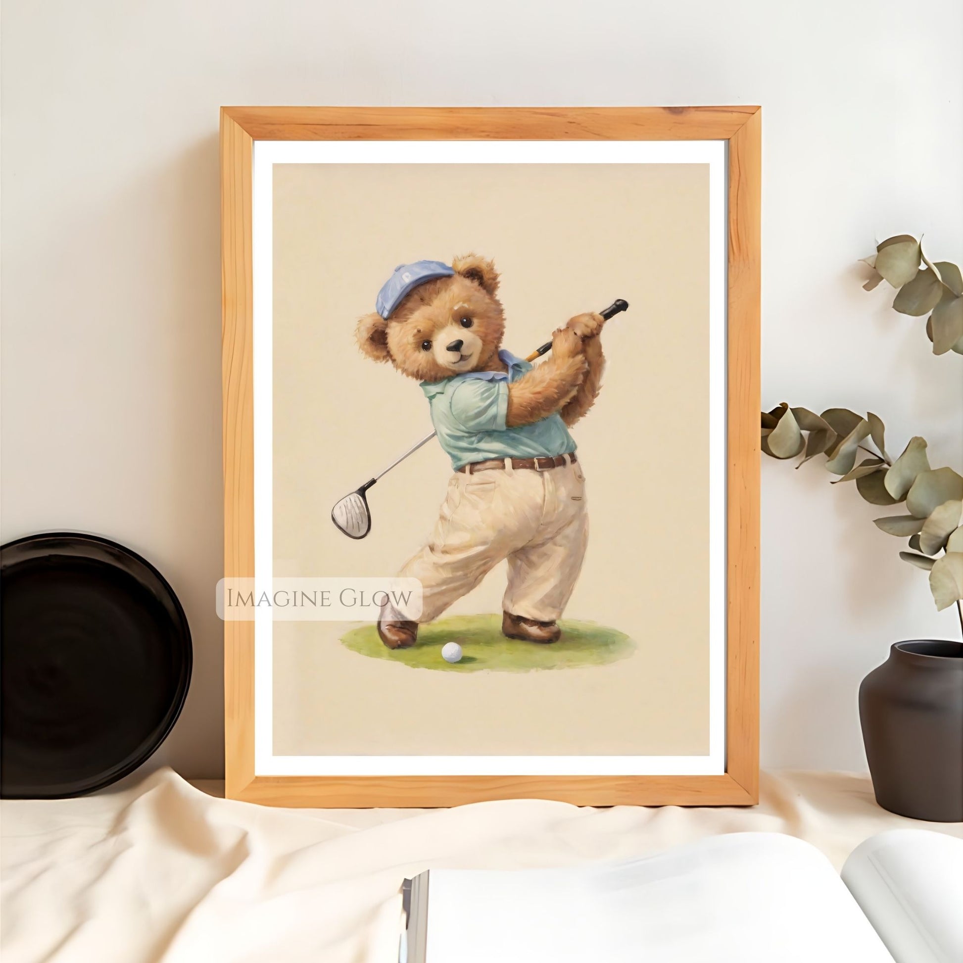 nursery golf animal printable
vintage sports nursery printable art
