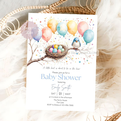 bird baby shower invitation
woodland bird baby shower invite


