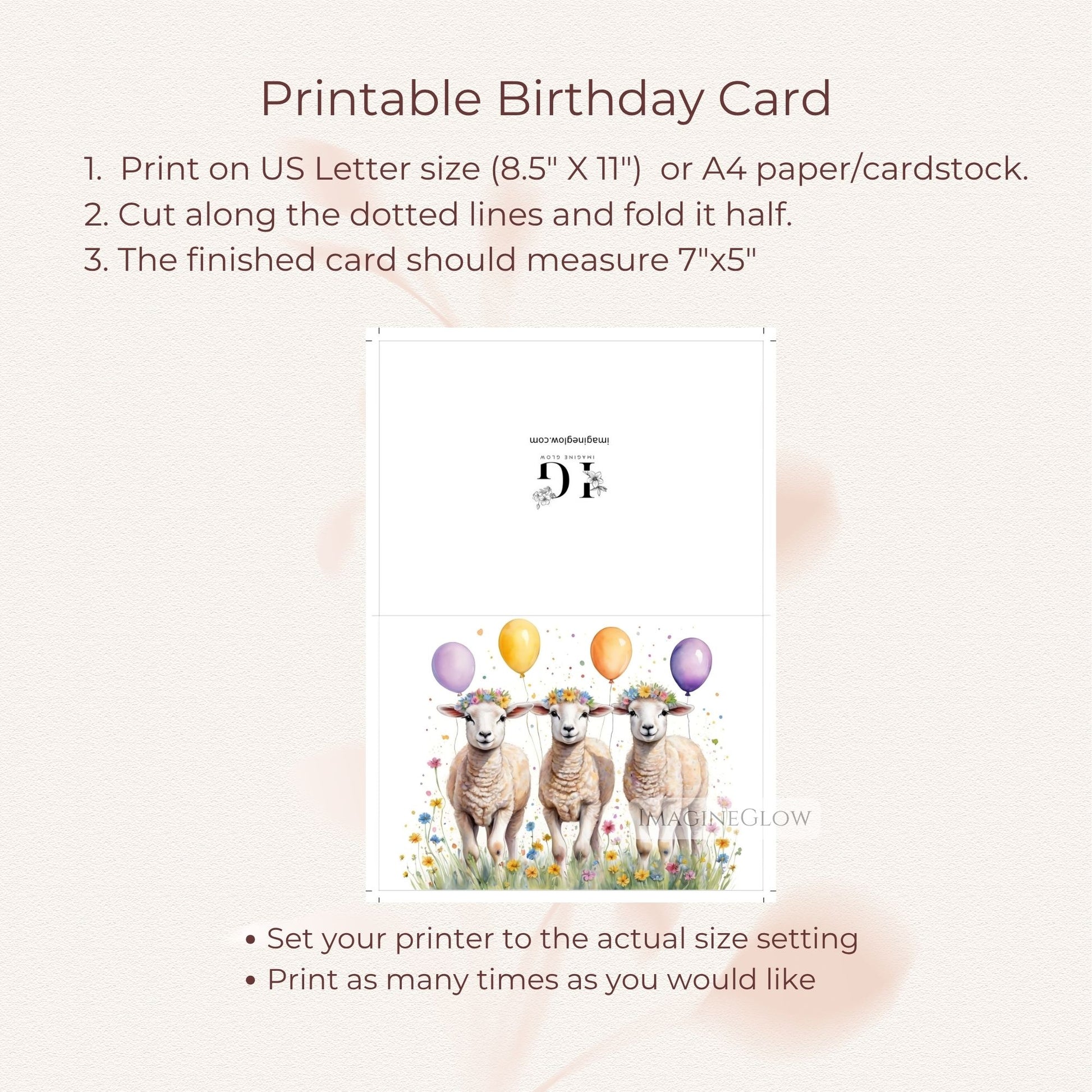 animal birthday greeting card
blank inside birthday card
spring birthday card floral
adorable lamb card
nature themed birthday card
