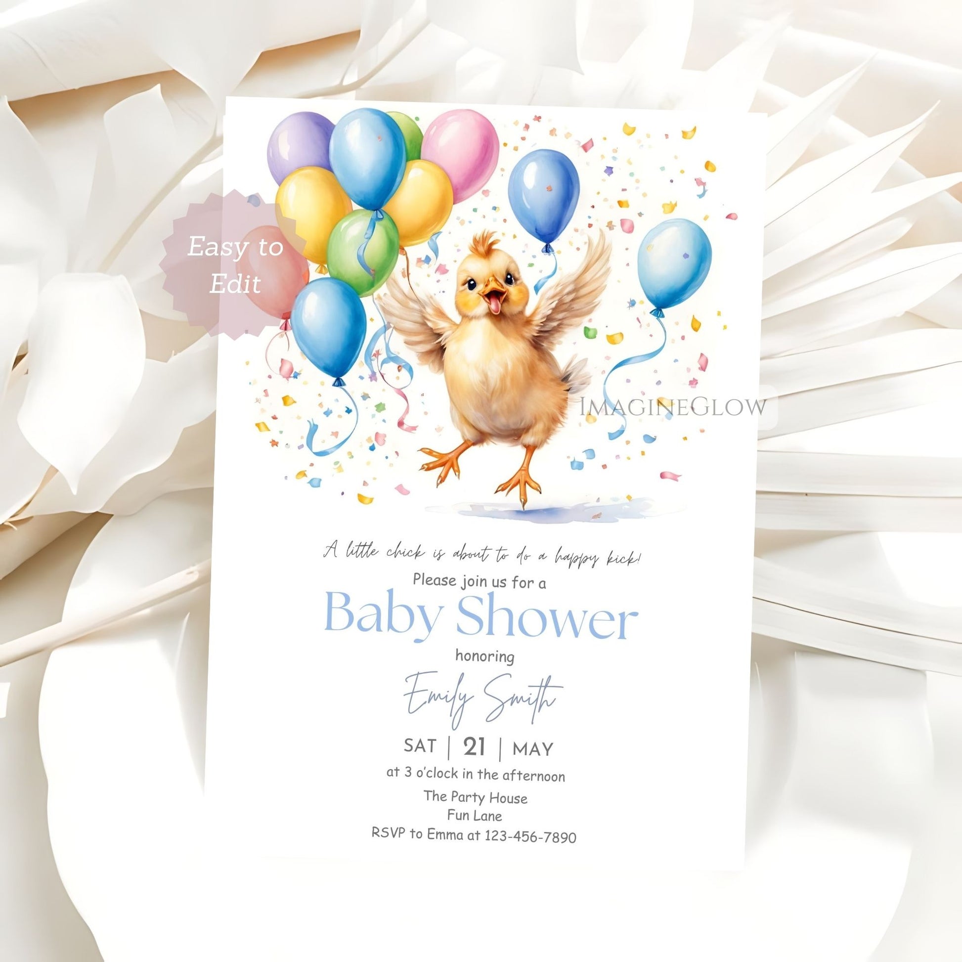 chick baby shower invitation
