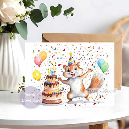 squirrel birthday card
woodland animal birthday card
cute squirrel greeting card
