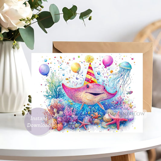 stingray birthday card
ocean theme stingray greeting card
printable stingray birthday card
