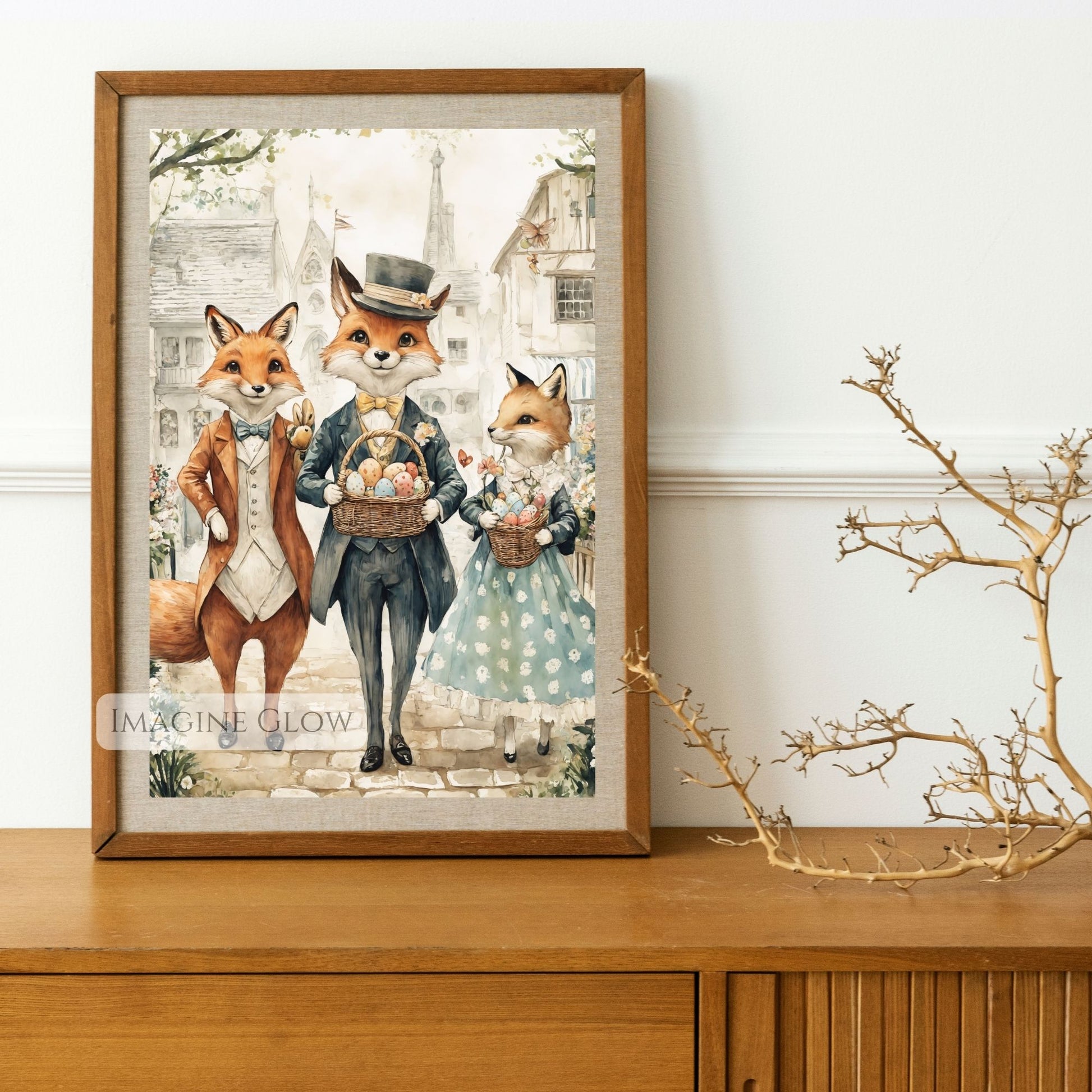 Fox Easter Print - Victorian Animal Artwork
