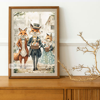 Fox Easter Print - Victorian Animal Artwork
