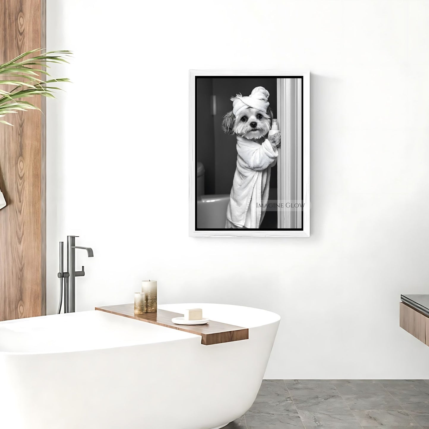 Humorous Havanese dog wall art for bathrooms
