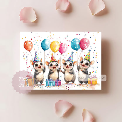 cute sugar glider illustration birthday card
animal lovers sugar glider birthday greeting card
sugar glider birthday card printable design
sugar glider themed happy birthday card
