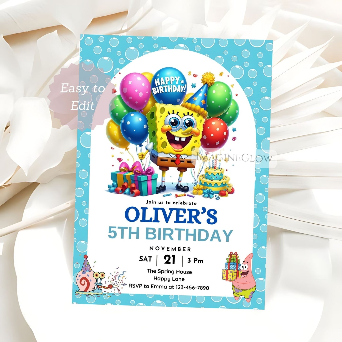 summer ocean birthday invitation
