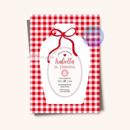 editable picnic birthday party invitation
