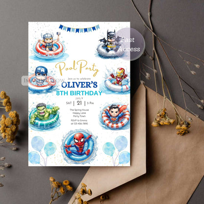 comic book hero birthday template
