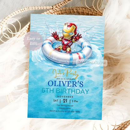 iron man kids birthday invitation

