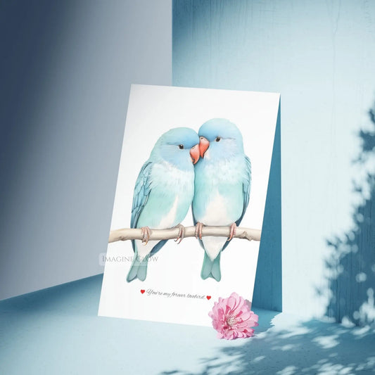 Lovebirds card for couples on Valentine’s Day
