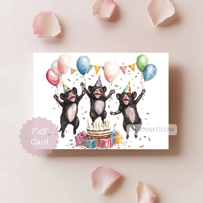 cheerful animal birthday card
