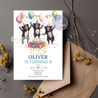 Tasmanian devil birthday invitation printable
