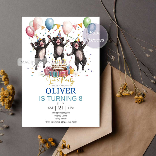 Tasmanian devil birthday invitation printable
