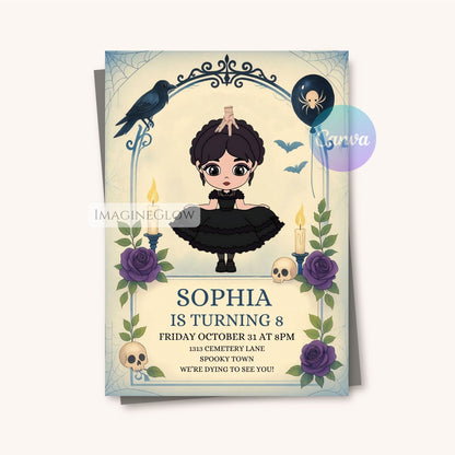 Stylish Halloween birthday invitation
