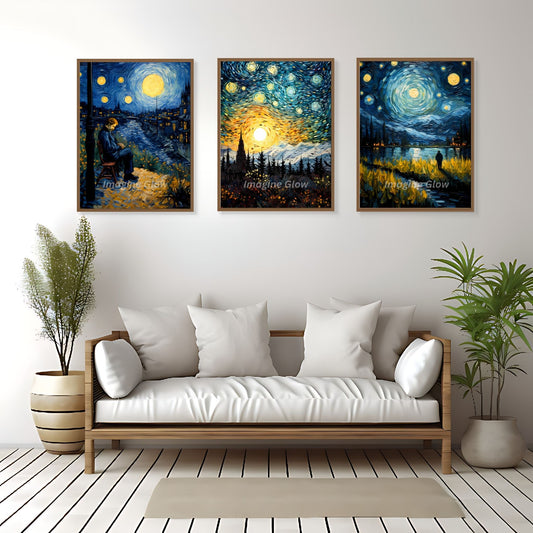 Swirling sky Starry Night print for living rooms