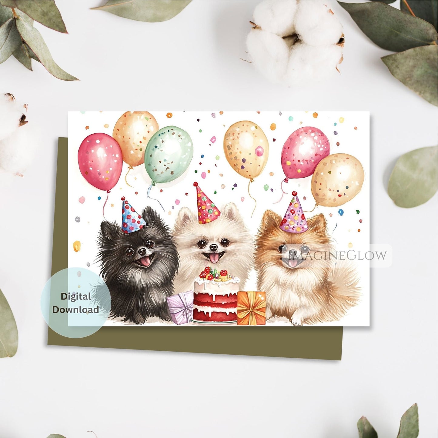 pomeranian trio birthday card
fluffy pomeranian dog card printable
