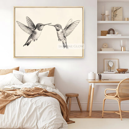 Nature lover's hummingbird sketch print digital
