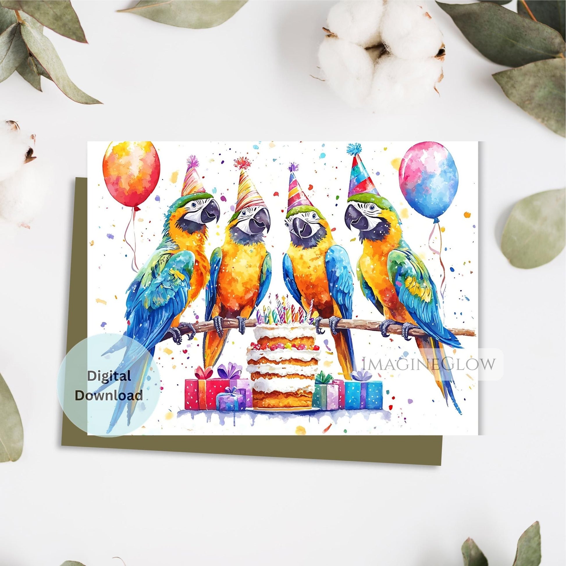 playful parrot birthday card
parrot lover birthday card
illustrated parrot birthday card
