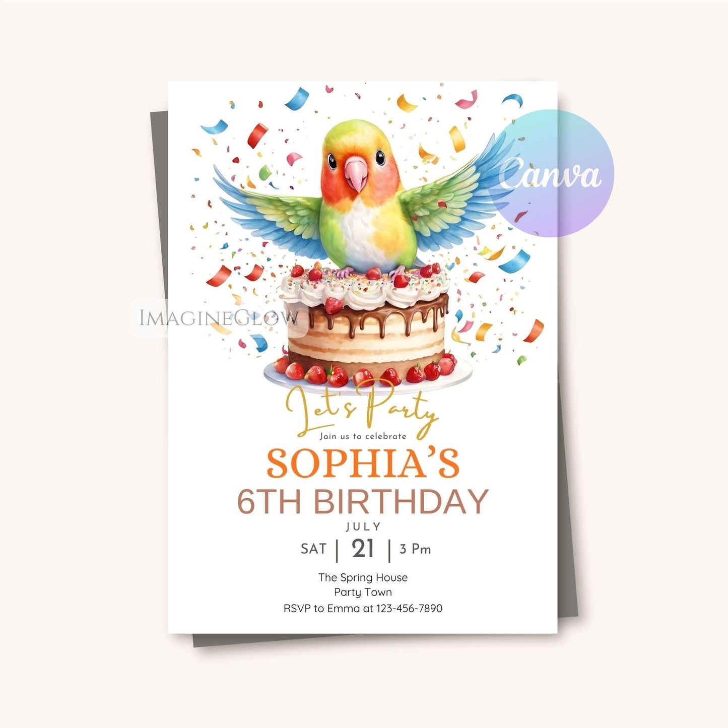 customizable lovebird birthday card printable
