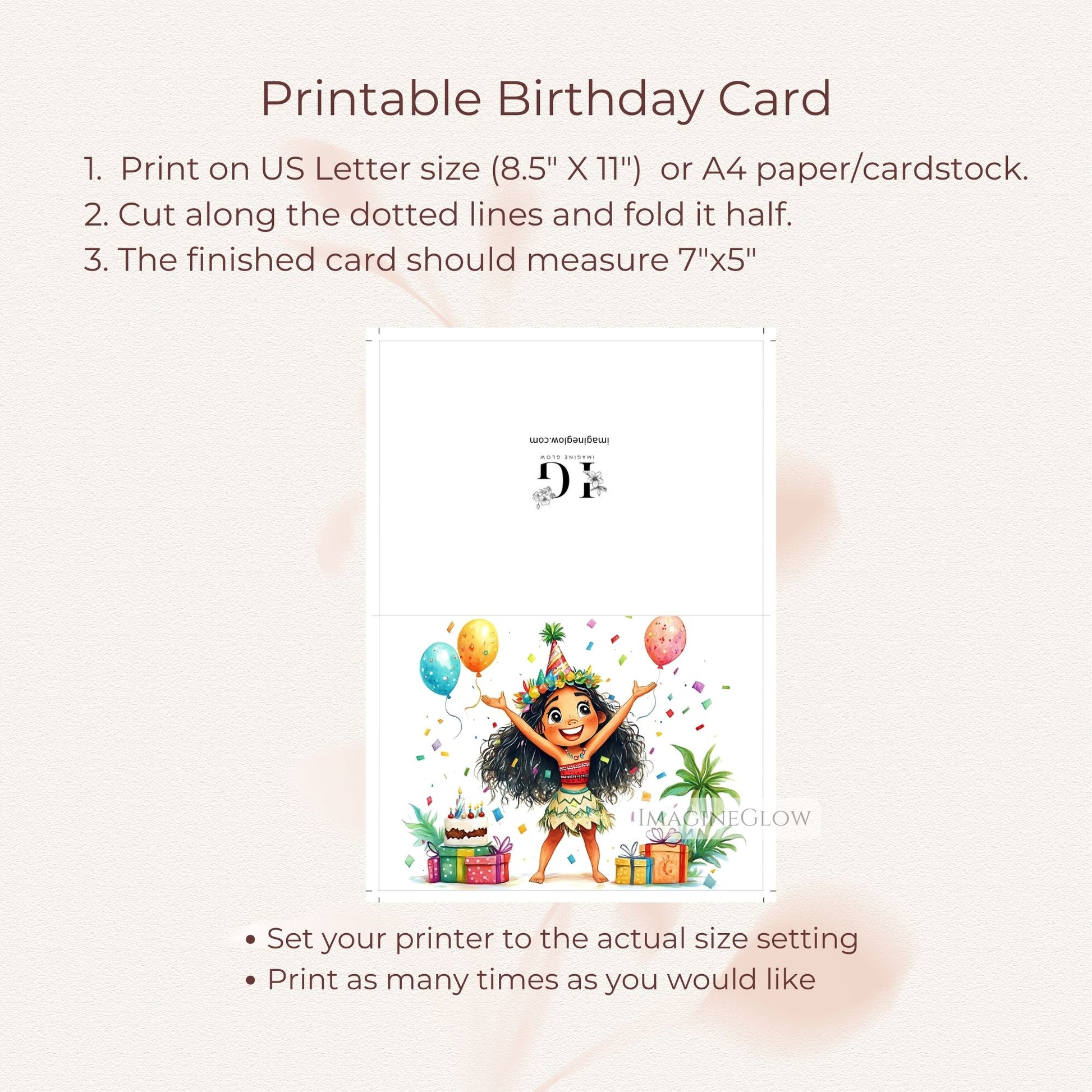 Whimsical Moana tropical birthday card
Moana happy birthday card for fans