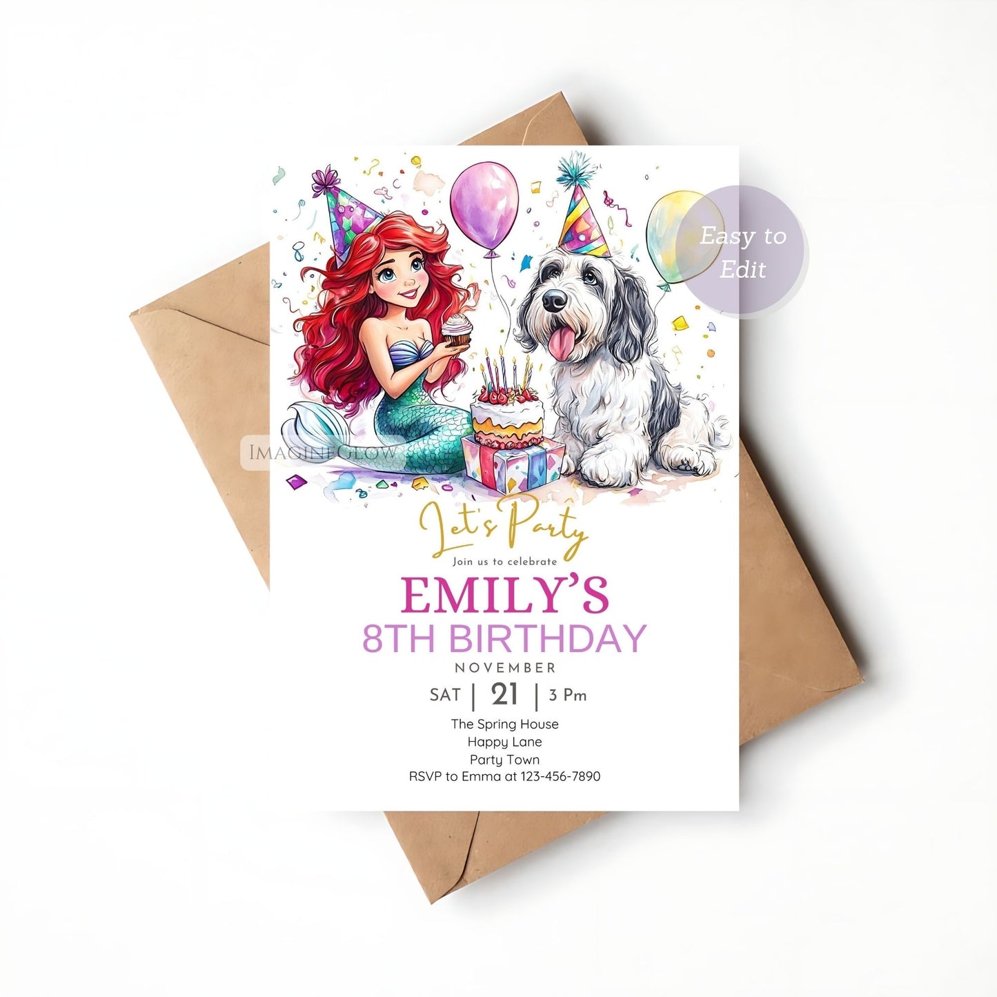 Custom under-the-sea birthday invite
