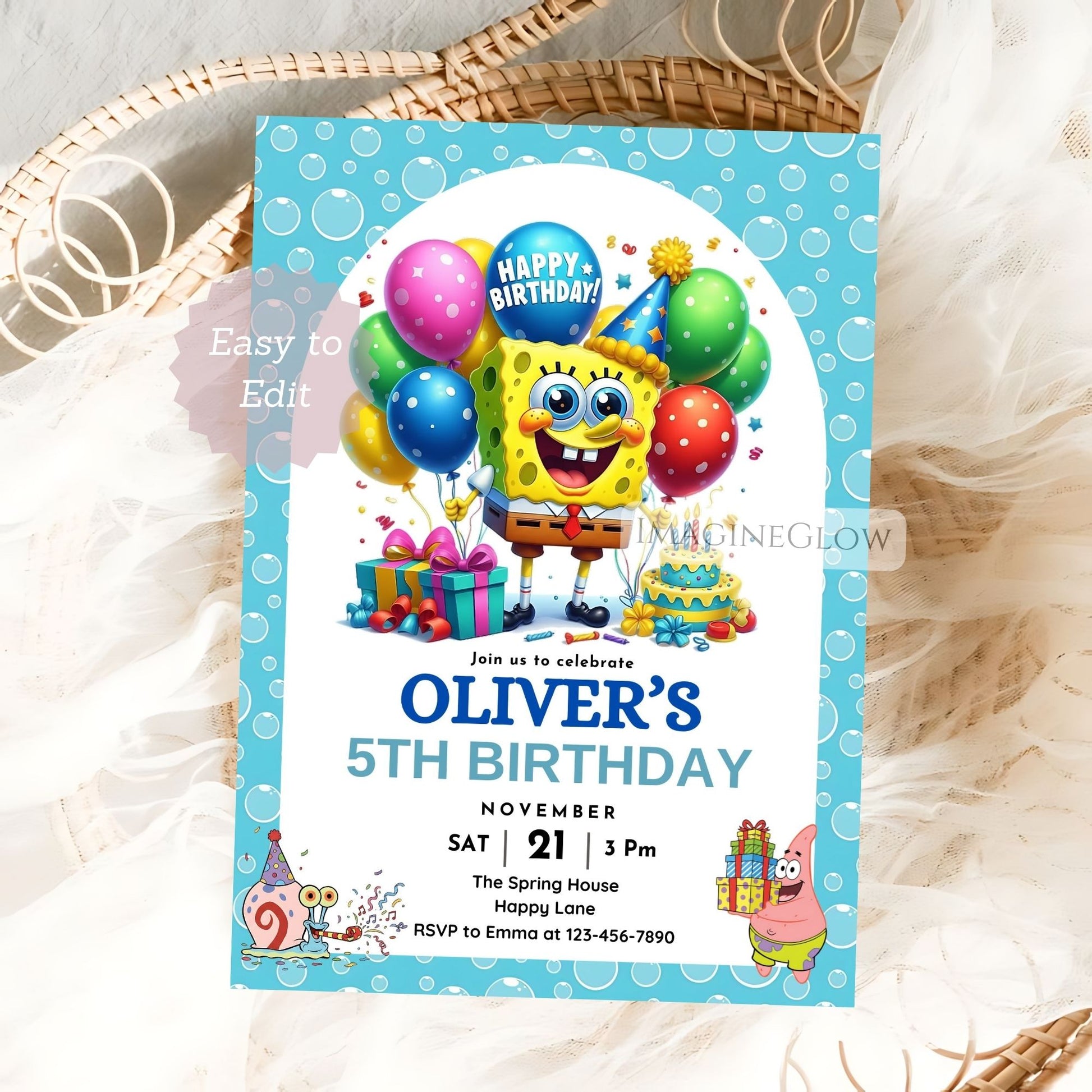 printable spongebob party invite
