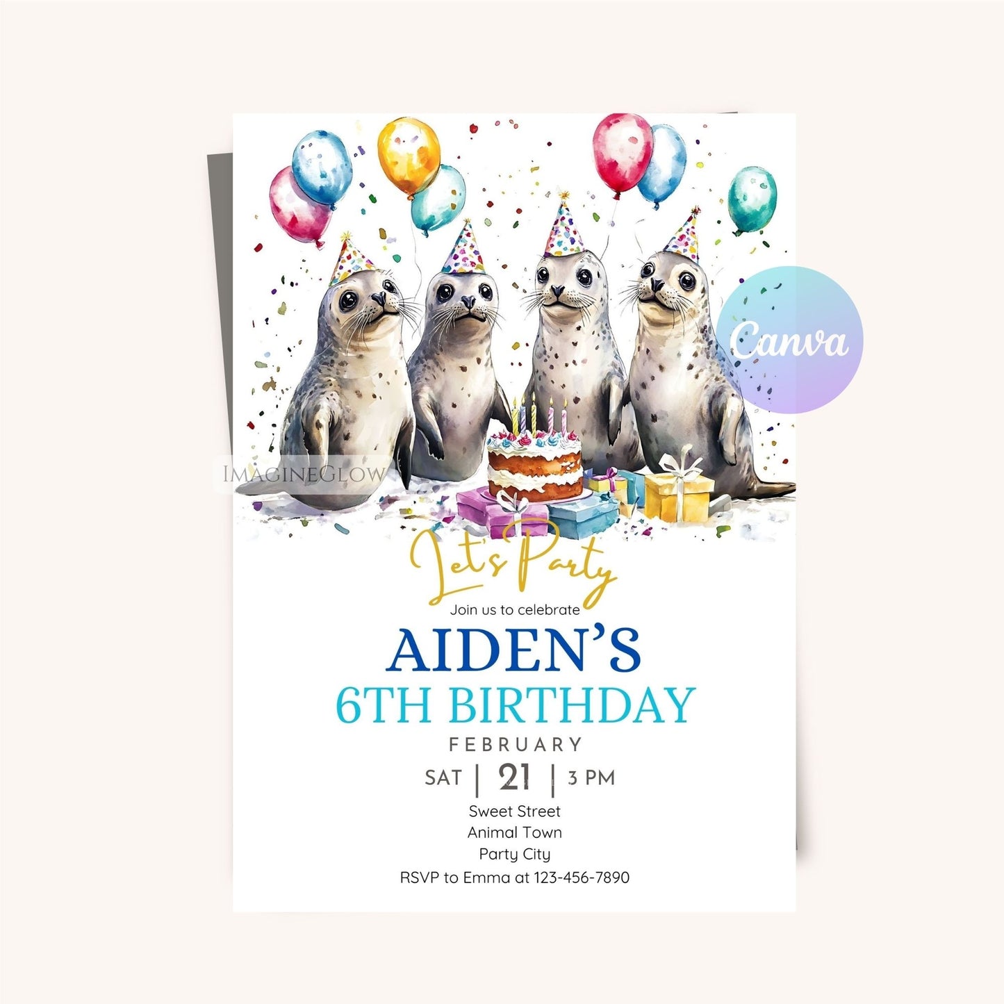 Printable under-the-sea party invitation
