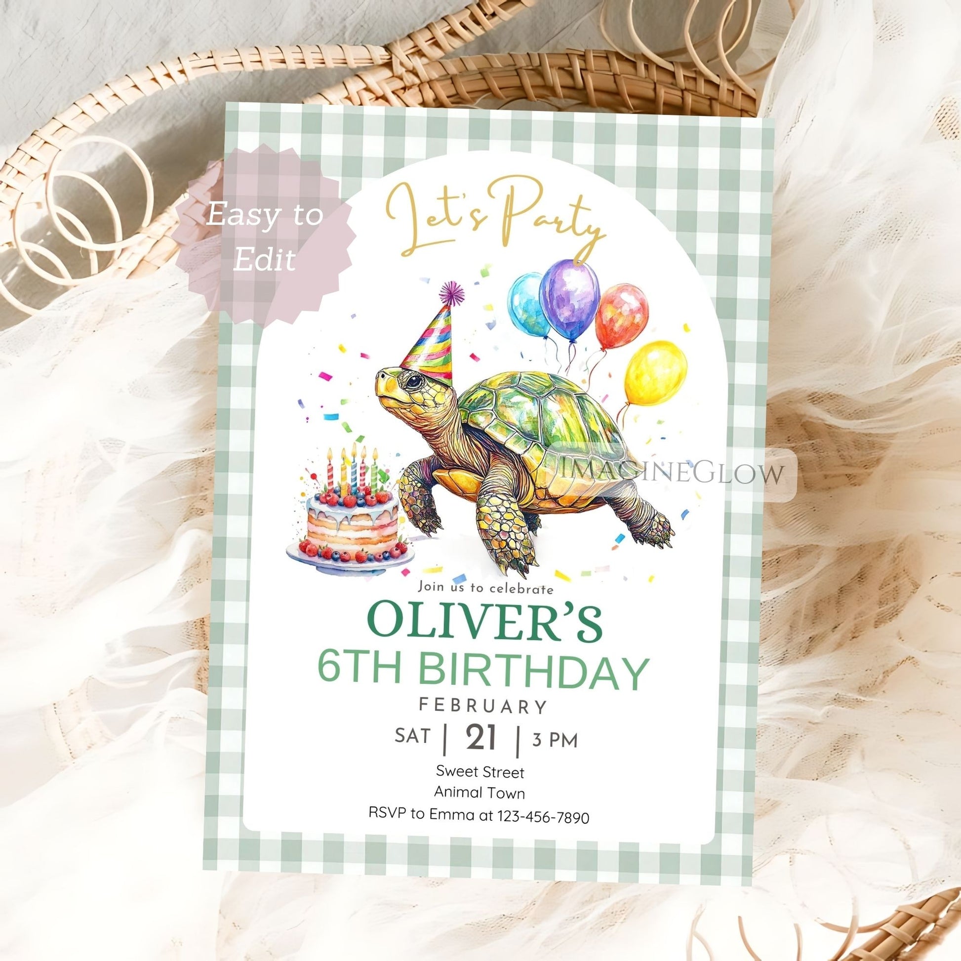 ocean animal party card