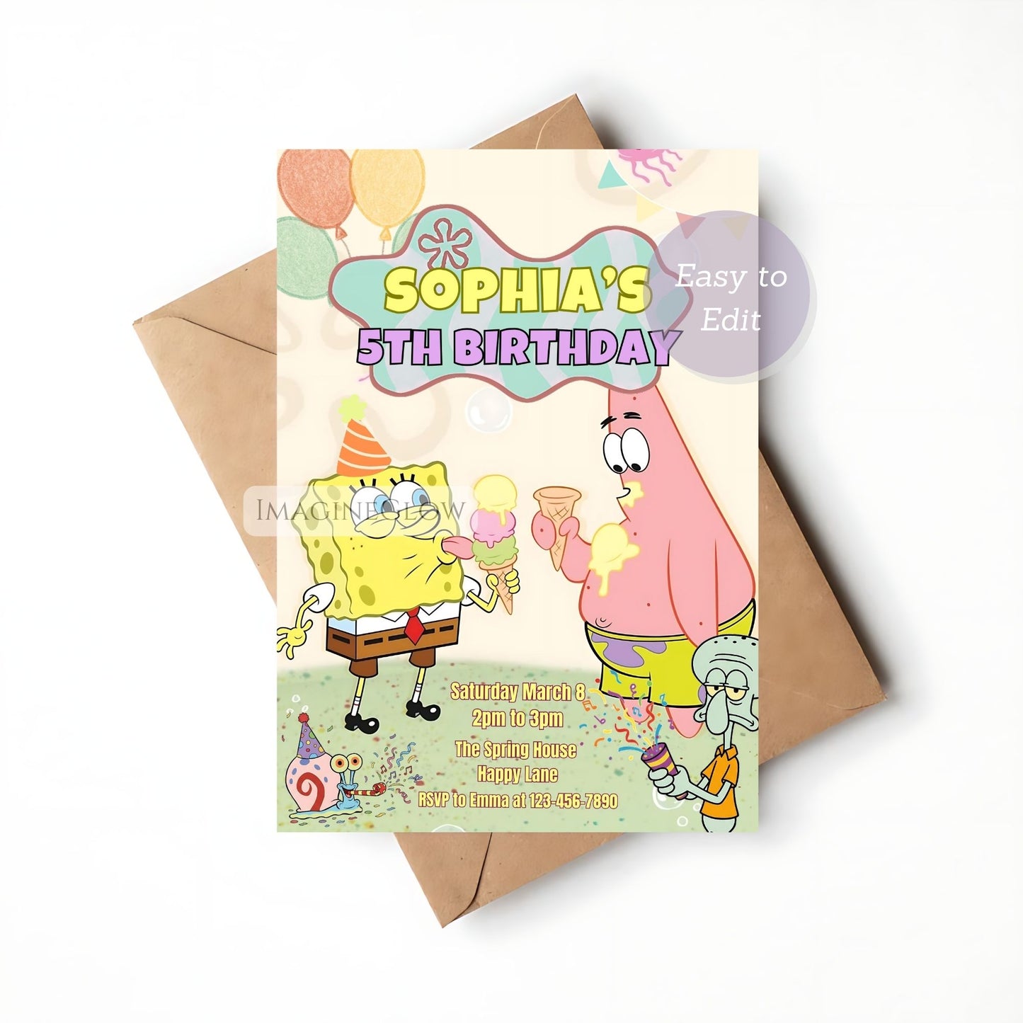 kids under the sea birthday invitation

