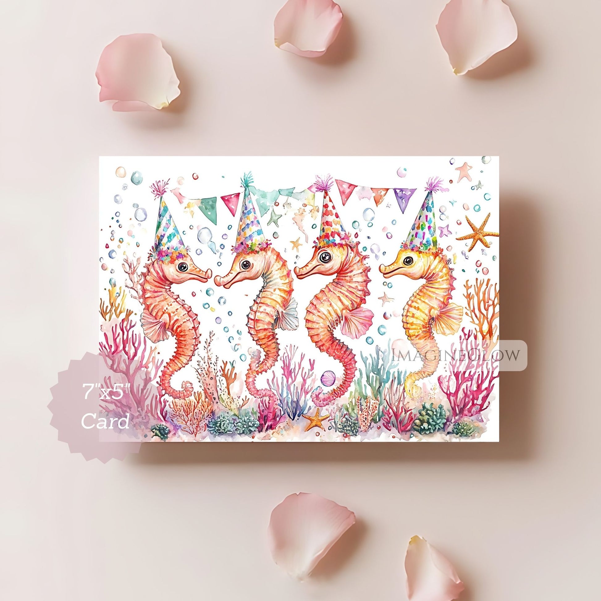 seahorse birthday card printable
ocean themed greeting card
