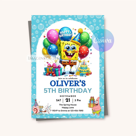 spongebob birthday invitation
