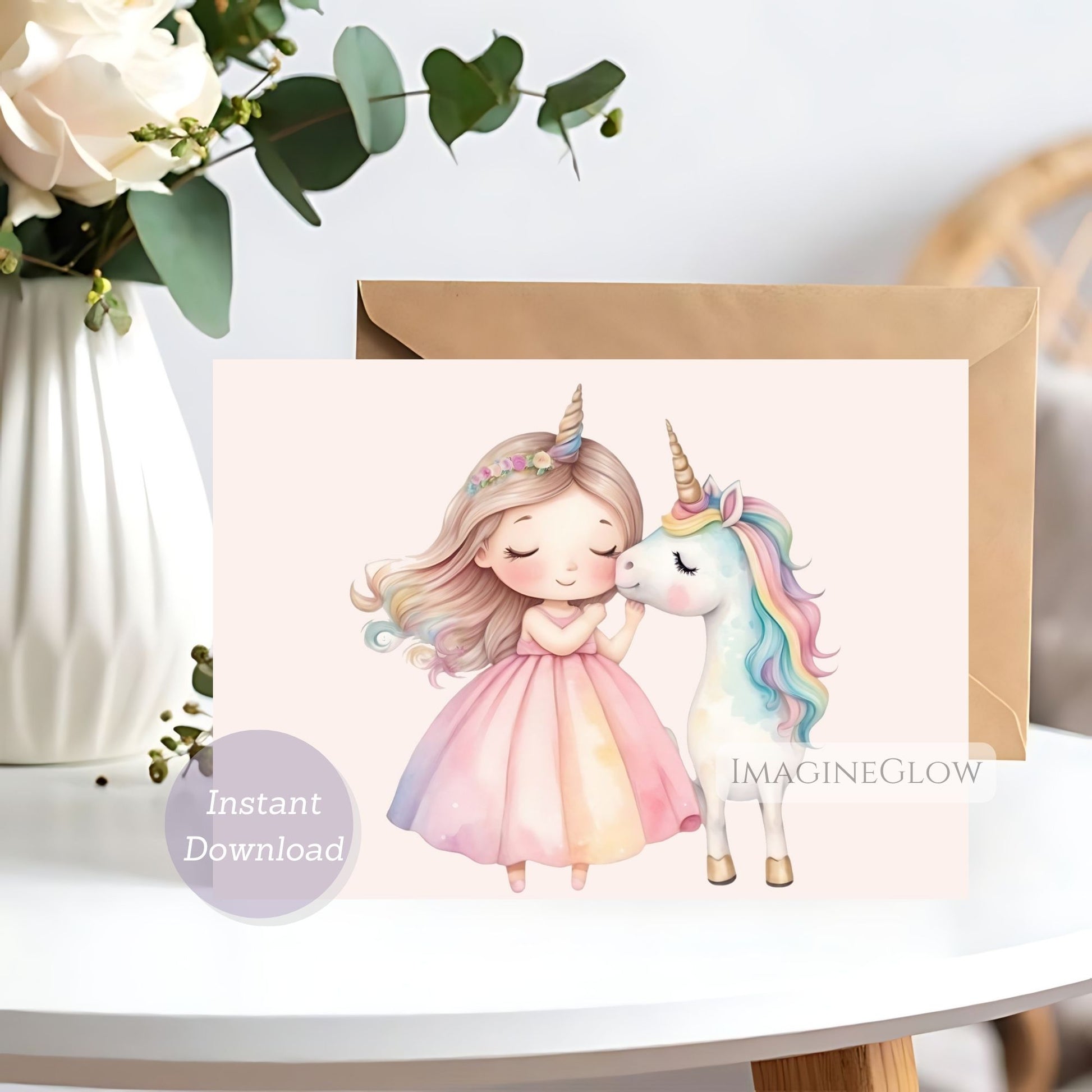 unicorn princess birthday card
fantasy unicorn greeting card
magical unicorn birthday card
