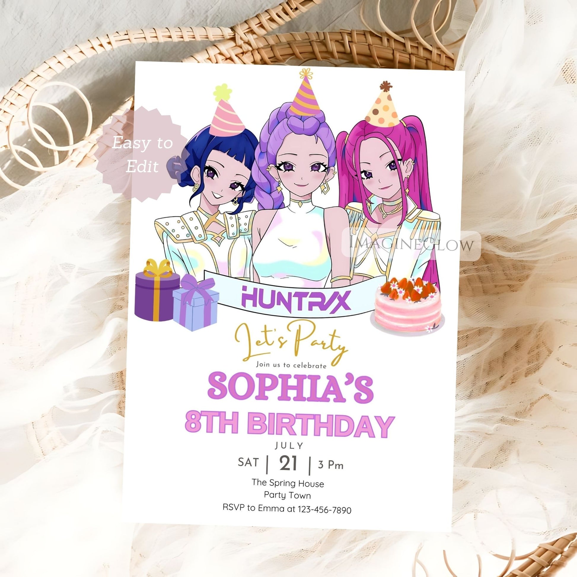 printable kpop birthday invite
