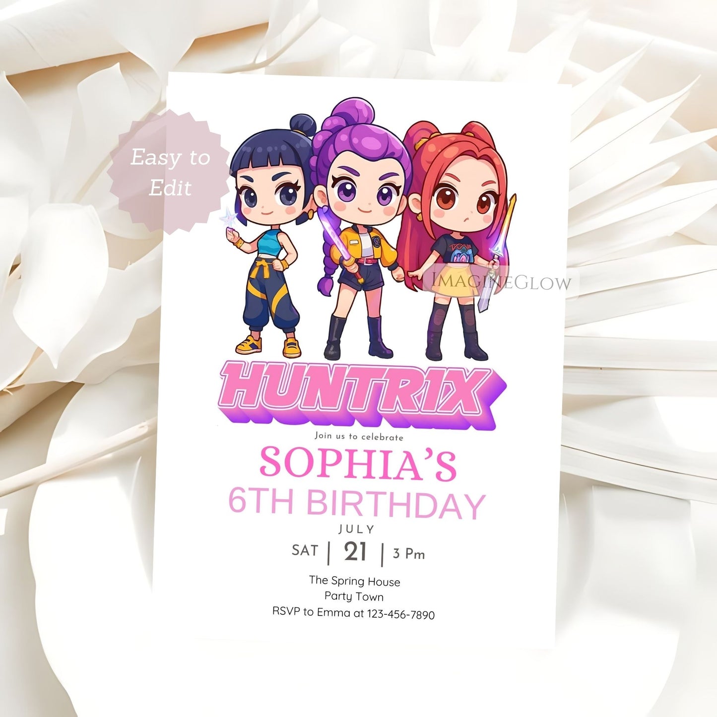 kpop fan birthday party invitation
unique kpop theme invitation