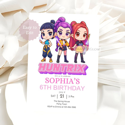 kpop fan birthday party invitation
unique kpop theme invitation