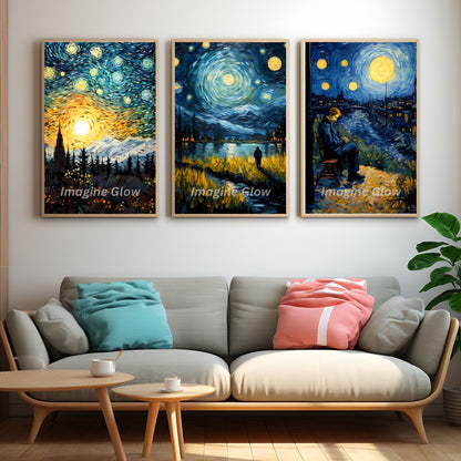 Classic Van Gogh style Starry Night wall decor