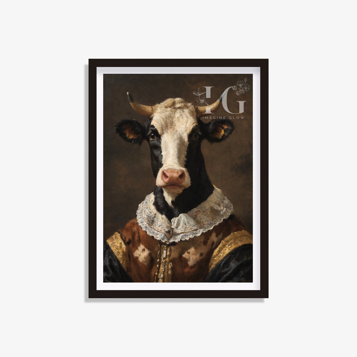 Victorian cow art for rustic and vintage home decor