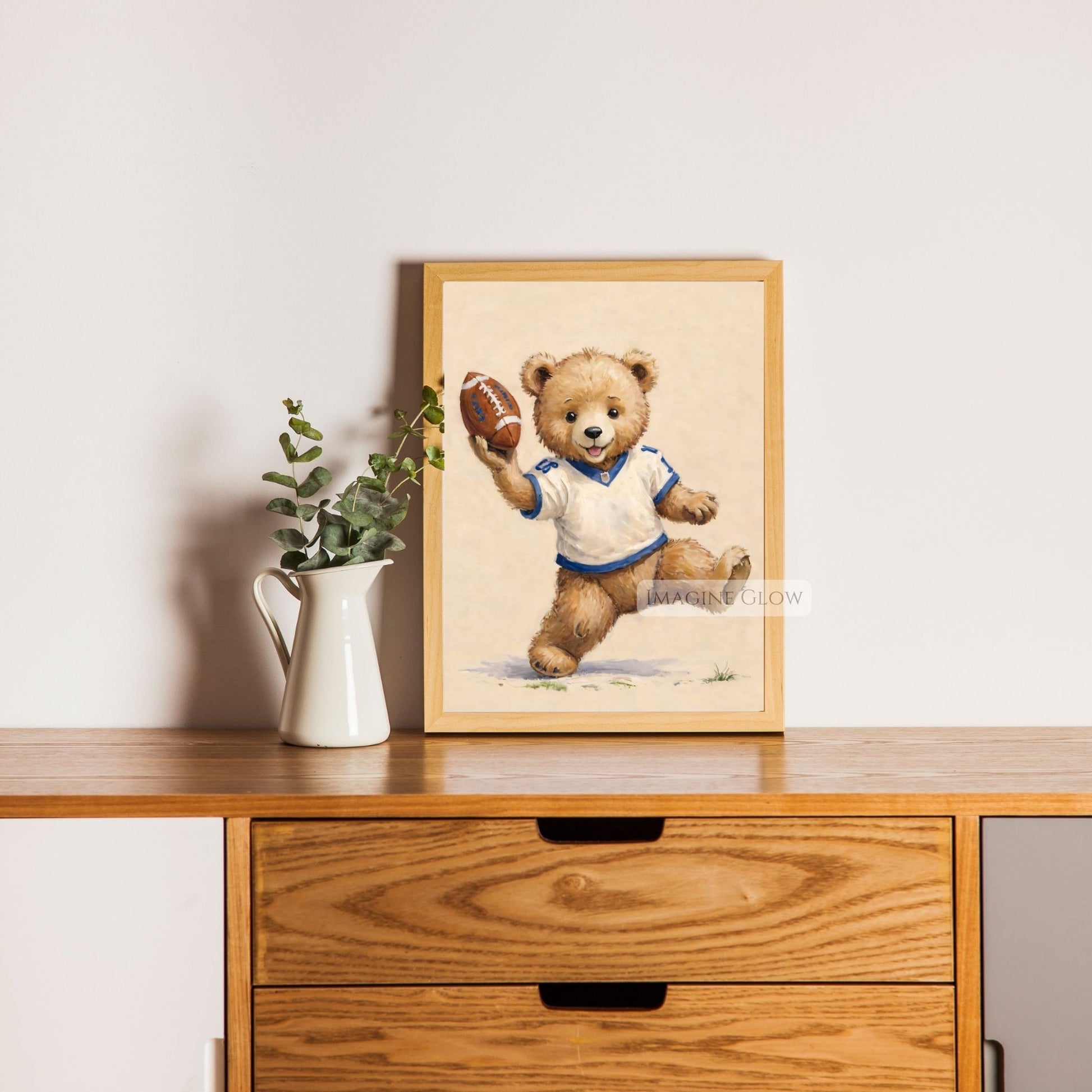 football bear printable wall art
