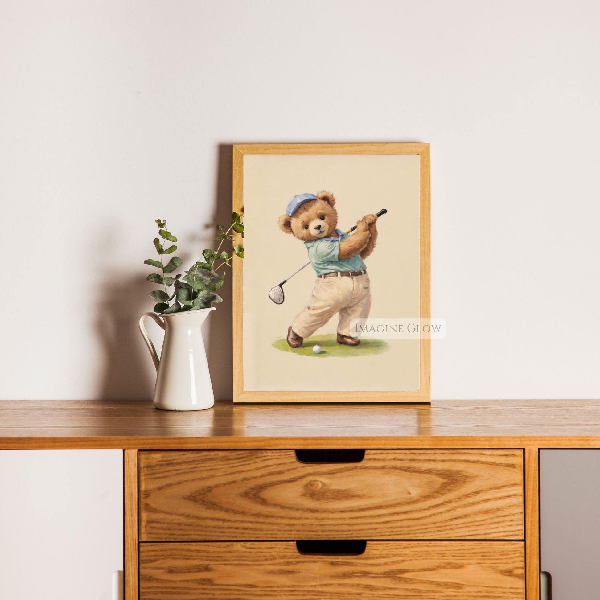 bear golf kids room decor printable
