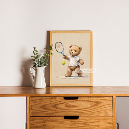 bear tennis kids room decor printable
