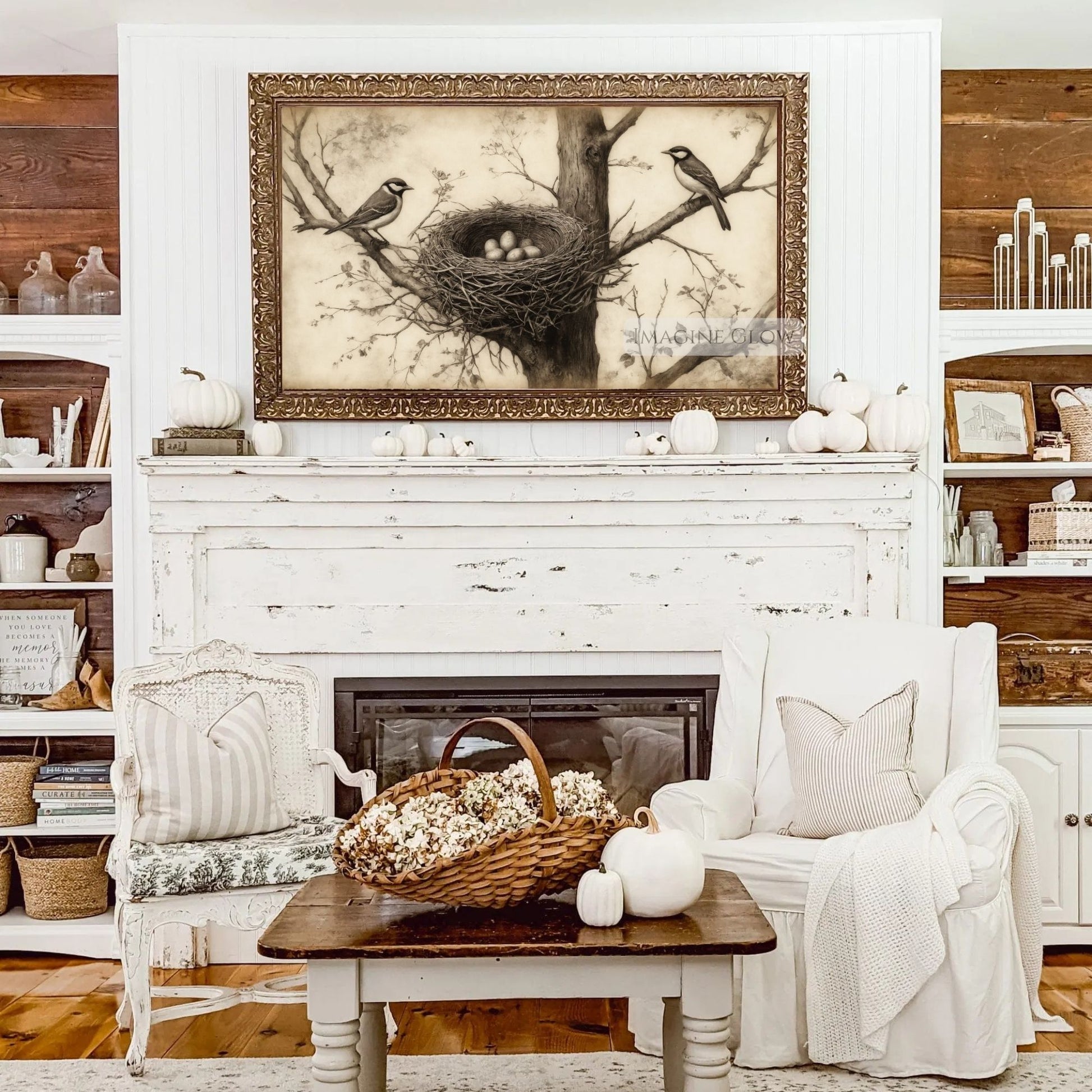 Family symbolism bird nest digital download for Frame TV