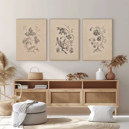 Vintage botanical print for antique wall decor