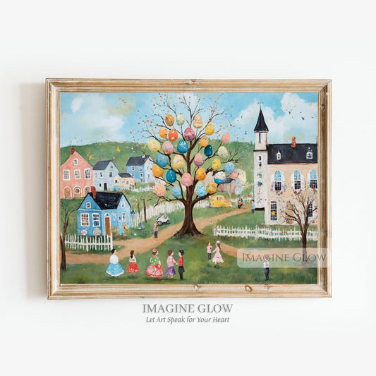 Easter Egg Tree Village Art Print
Mystical Easter Egg Tree Village Scene
