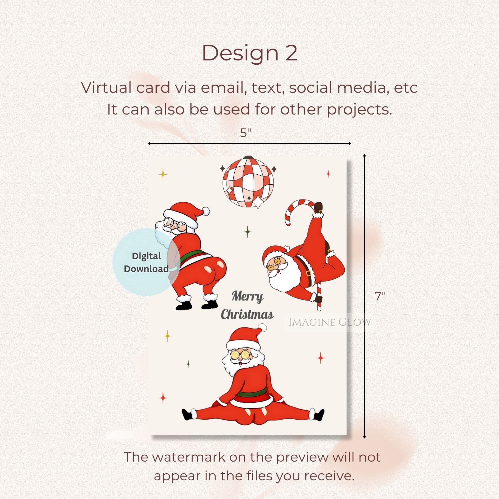 classic retro santa christmas greeting card
printable funny santa christmas card vintage style