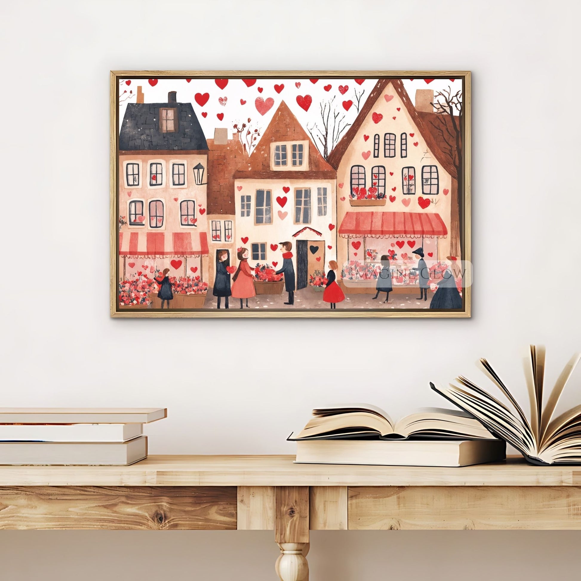 Heart-themed street art print perfect for romantic home decor
