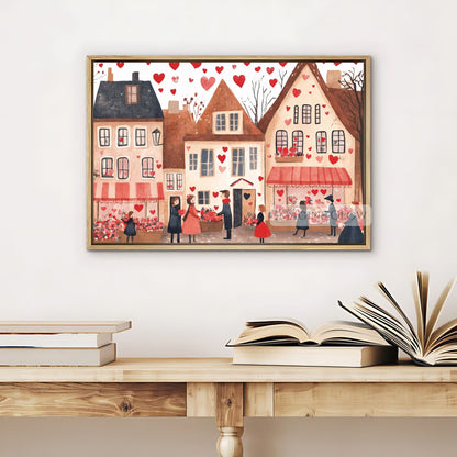 Heart-themed street art print perfect for romantic home decor
