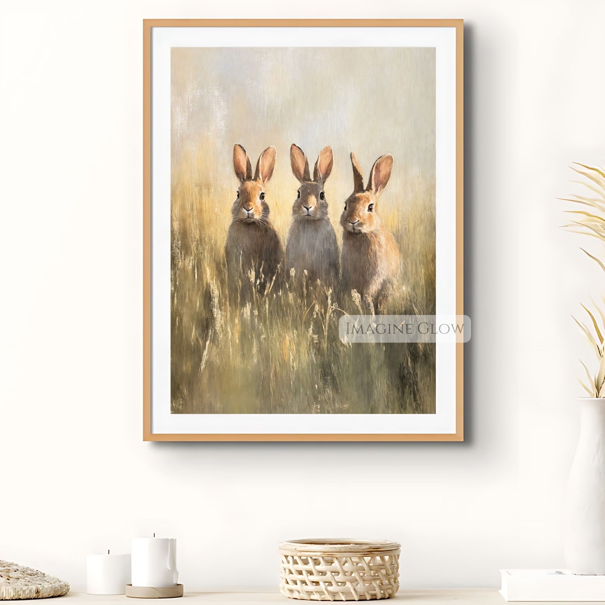 Vintage-inspired rabbit print for country home
